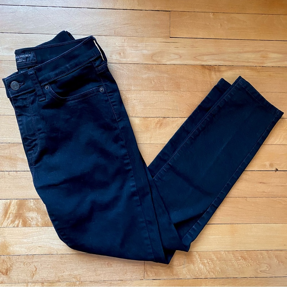Banana Republic Skinny Fit Black Denim Pants • size 26/2